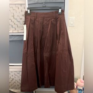Mustard Seed Chocolate Brown Midi Skirt
